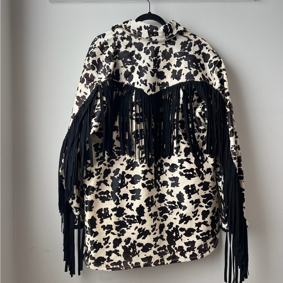 IDYLLWIND WOMEN'S HAIR-ON COW HIDE FRINGE SHACKET Size XL - Picture 7 of 11
